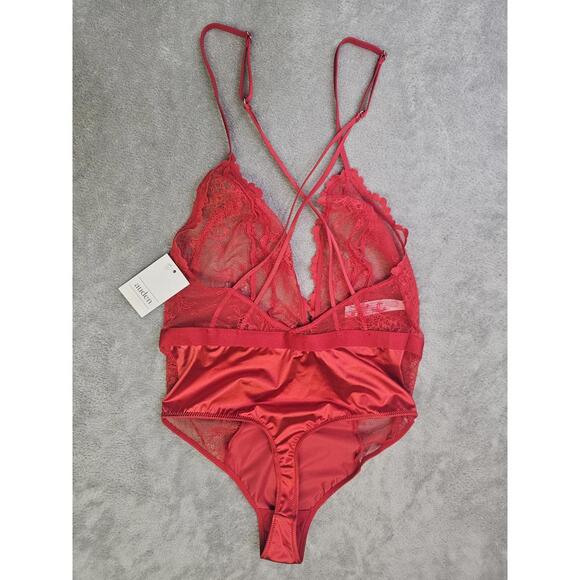 Brand new Auden Red Lace Thong Bodysuit Sheer - Lingerie Size XS - Picture 2 of 2